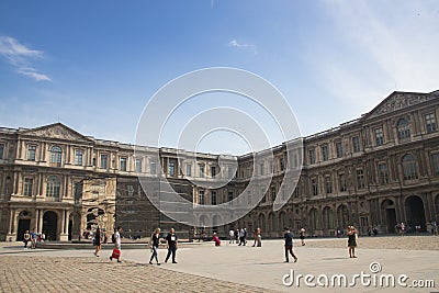 Inside Cour Carre in the Louvre in Paris Editorial Stock Photo
